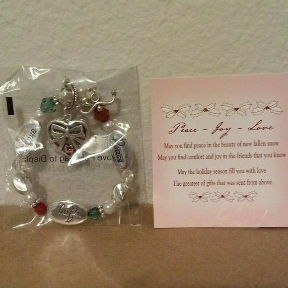 🌷5/$20 Holiday Expressively Yours Stretch Bracelet Peace - Picture 4 of 4